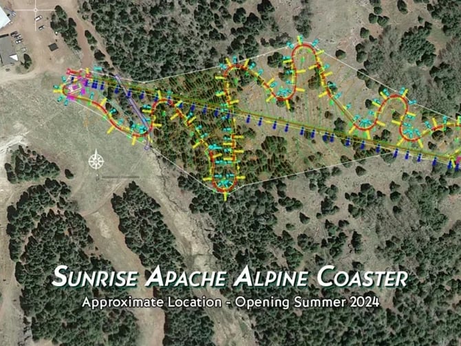 Sunrise Apache Alpine Coaster avec vue sur les montagnes